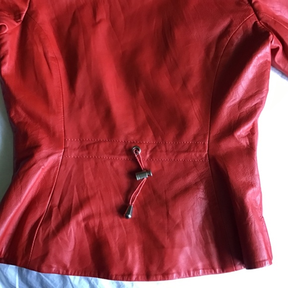 BOD & CHRISTENSEN LIGHTWEIGHT CLASSIC RED LEATHER ZIP UP JACKET IN XS - Picture 12 of 15